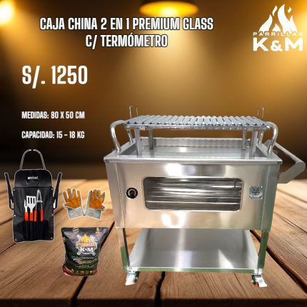 Caja China 2 en 1 premium Glass c/Termómetro