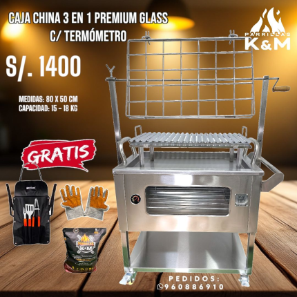 Caja China 3 en 1 Premium Glass C/Termómetro