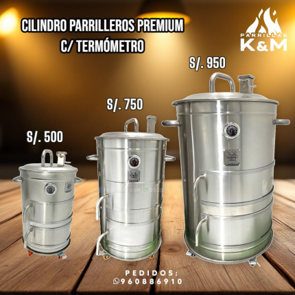 Cilindro Parrilleros Premium C/Termómetro